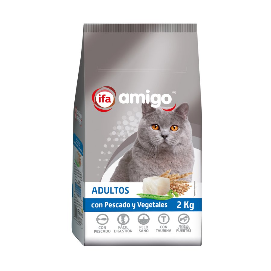 Alimento gato adulto multicomponente pescado-vegetales IFA AMIGO 2 kg