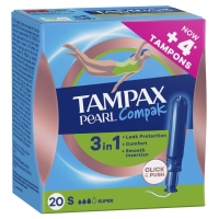 Tampones TAMPAX Compak Pearl Súper 20 unidades