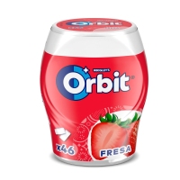 Chicle ORBIT fresa sin azúcar 46 grageas 64 g