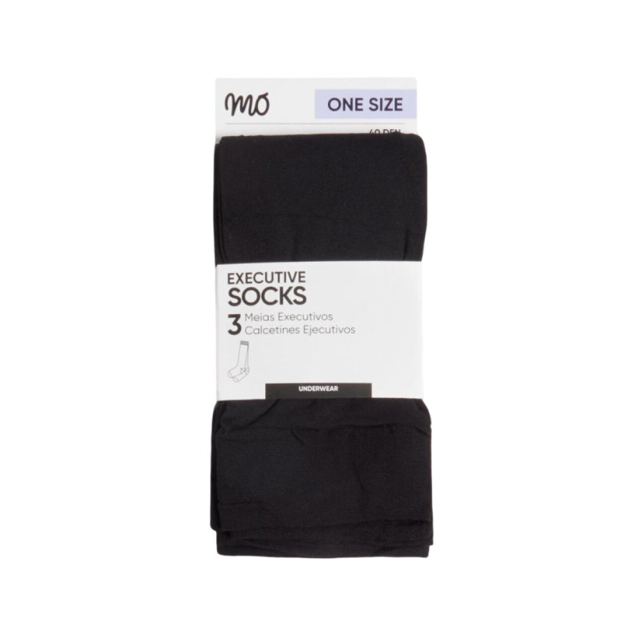 Pack 3 calcetines ejecutivos negros talla única