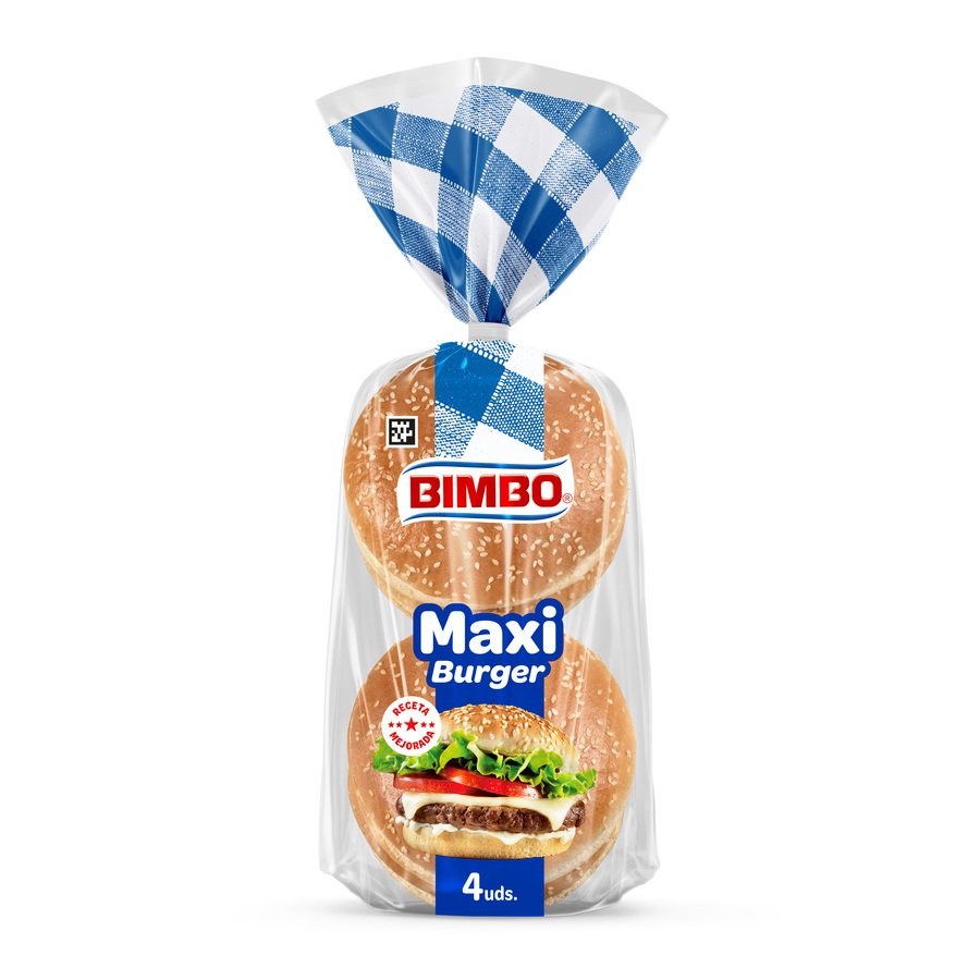 Pan Maxi Burger BIMBO 4 unidades bolsa 290 g