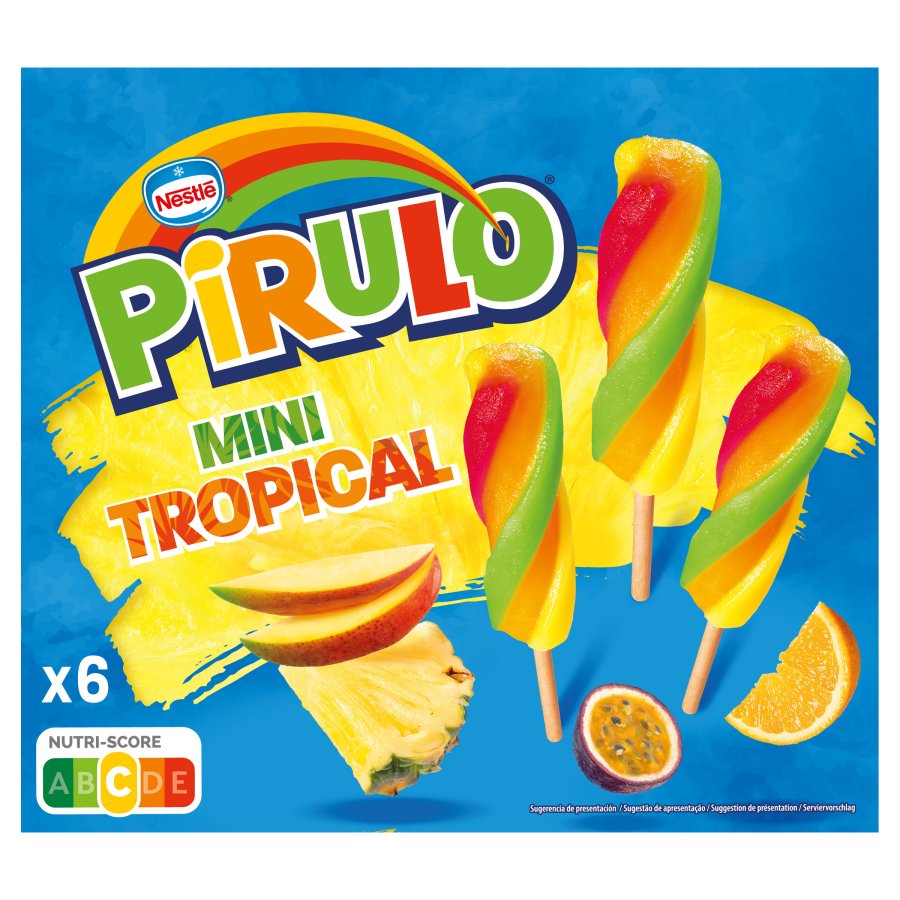 Helado polo mini NESTLE PIRULO tropical 6 unidades 300 g