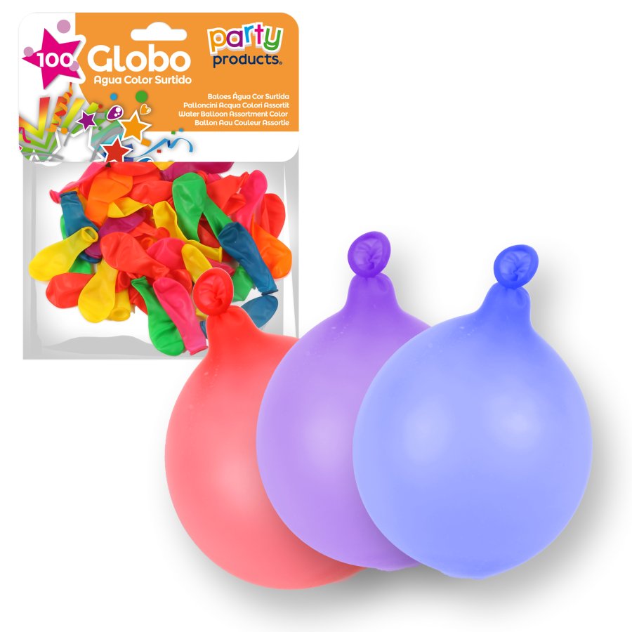 Globos agua surtidos 8 cm bolsa 100 uds.