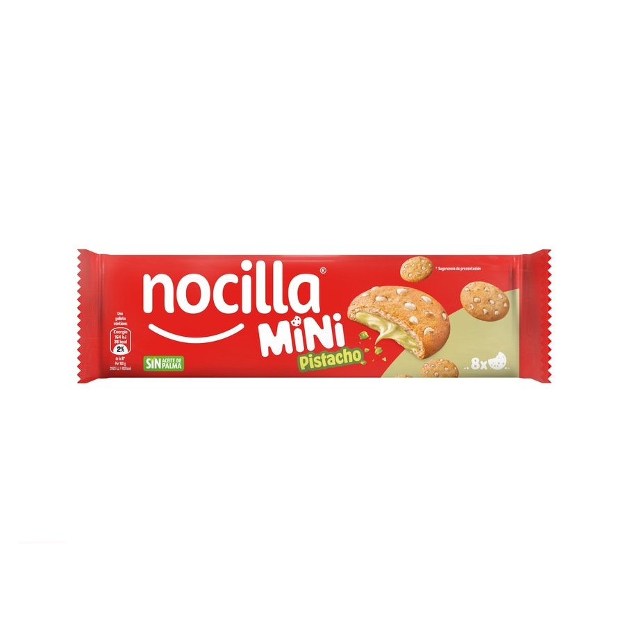 Galletas mini cookies NOCILLA pistacho 8 unidades 64 g