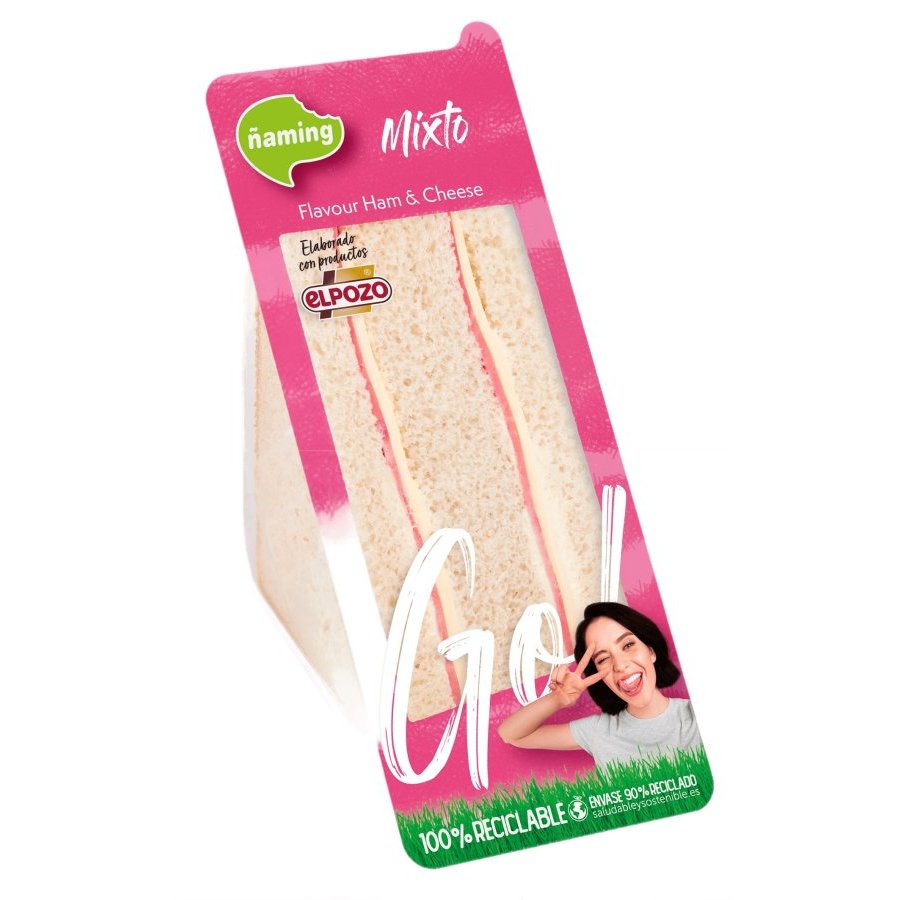 Sándwich ÑAMING GO jamón y queso 135 g