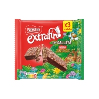 Barritas chocolate con leche y galleta NESTLE Jungly pack 3 x 34 g