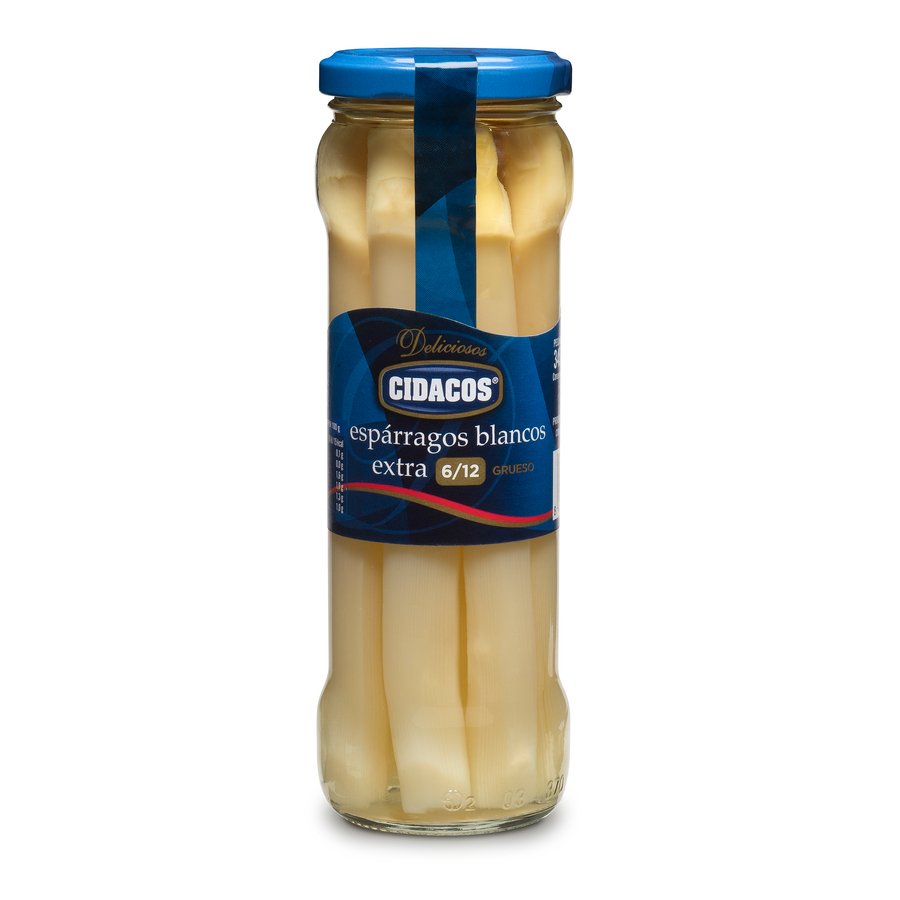 Espárragos blancos CIDACOS gruesos 6/12 frasco 205 g pne.