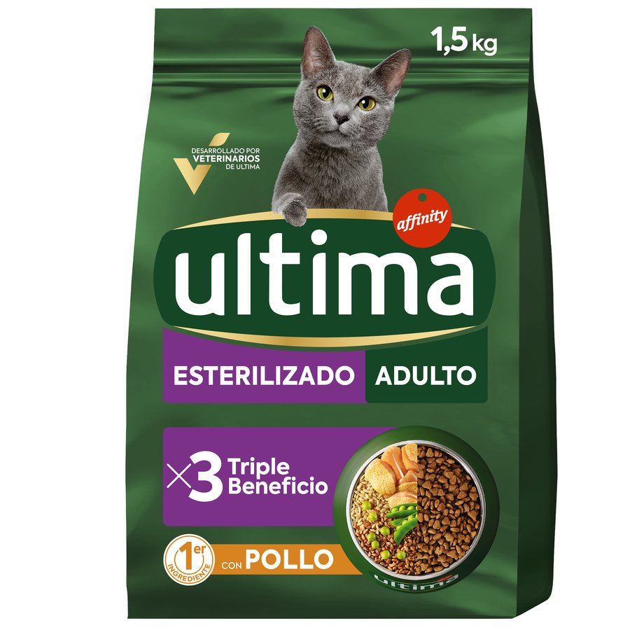 Alimento gato esterilizado ULTIMA pollo 1,5 kg