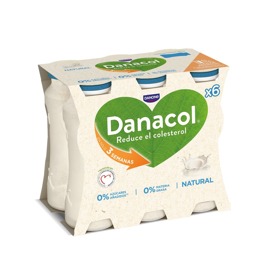 Leche fermentada líquida DANACOL DANONE natural pack 6x100 g