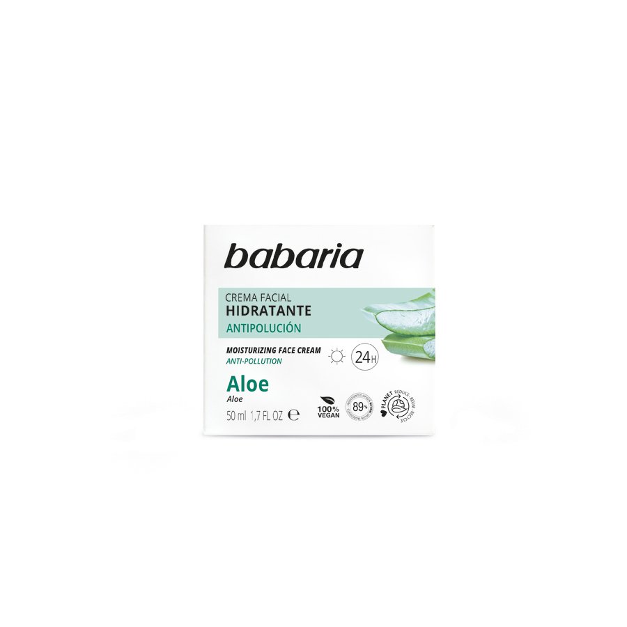 Crema hidratante BABARIA 24 horas aloe vera 50 ml