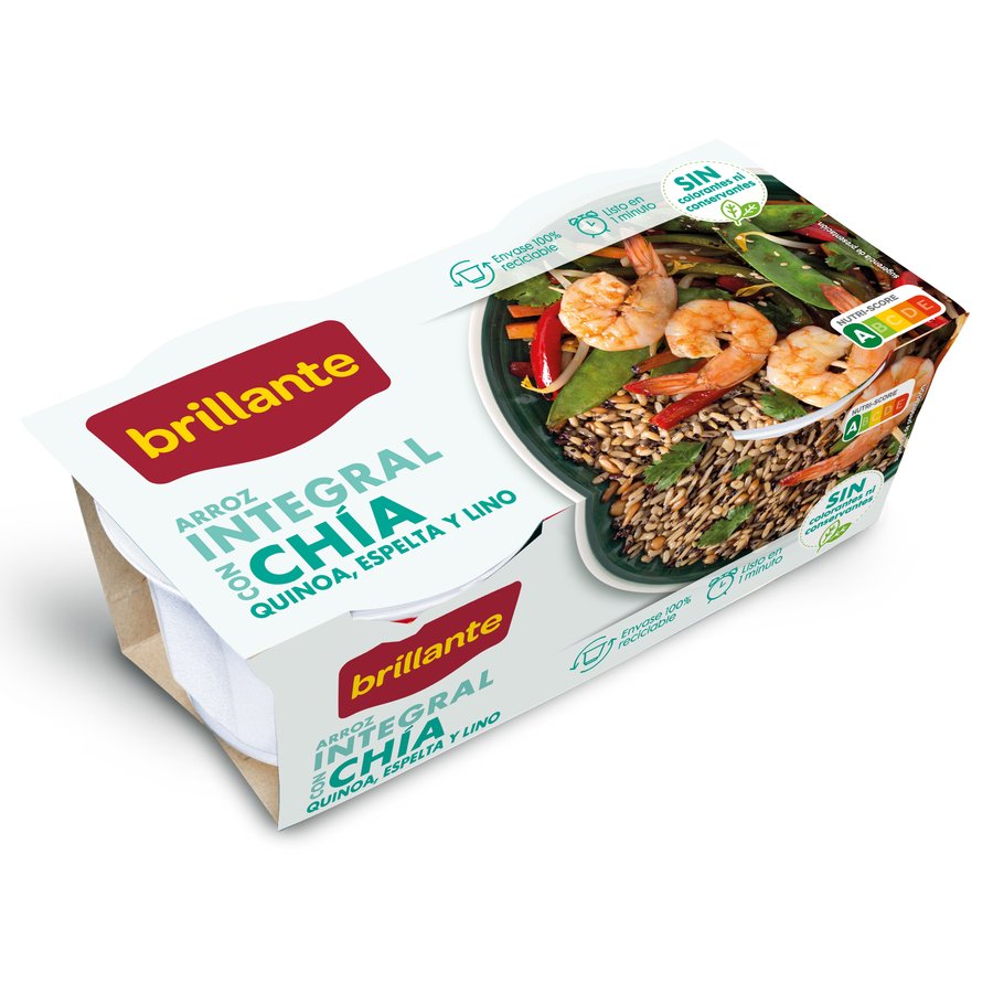 Arroz integral con chía BRILLANTE vasito 2x125 g