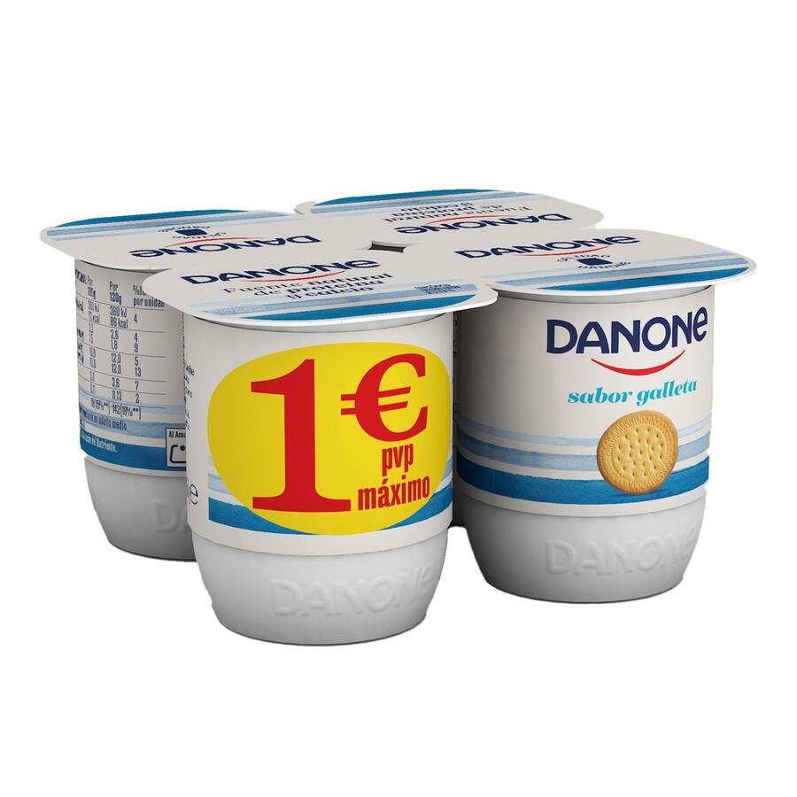 Yogur DANONE sabor galleta 4x120 g