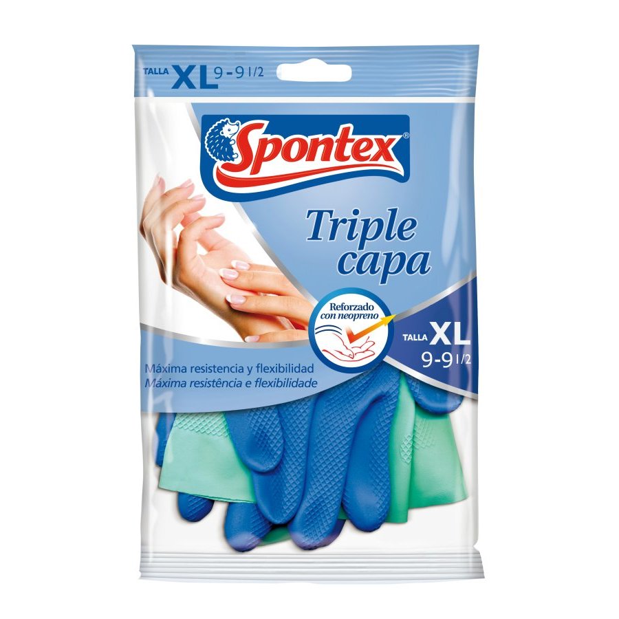 Guantes goma SPONTEX triple capa talla XL