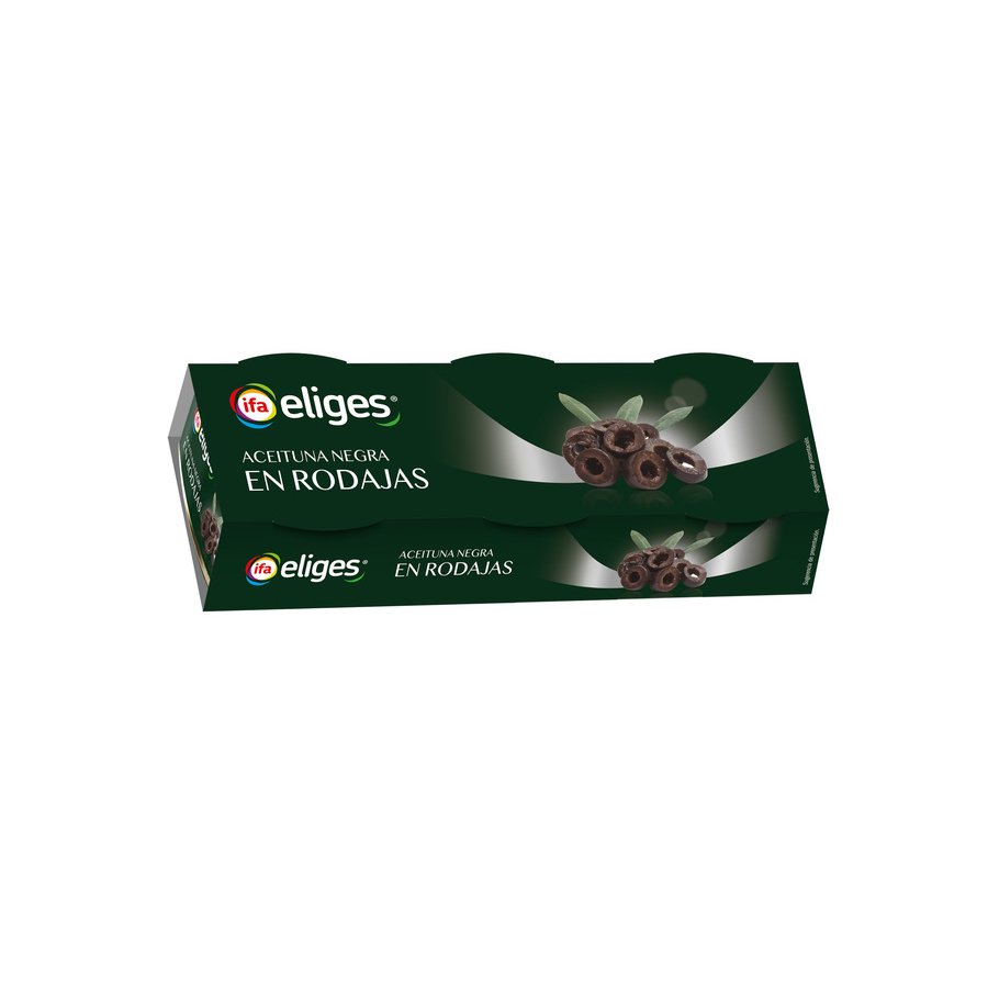 Aceituna negra IFA ELIGES en rodajas pack 3x50 g pne.