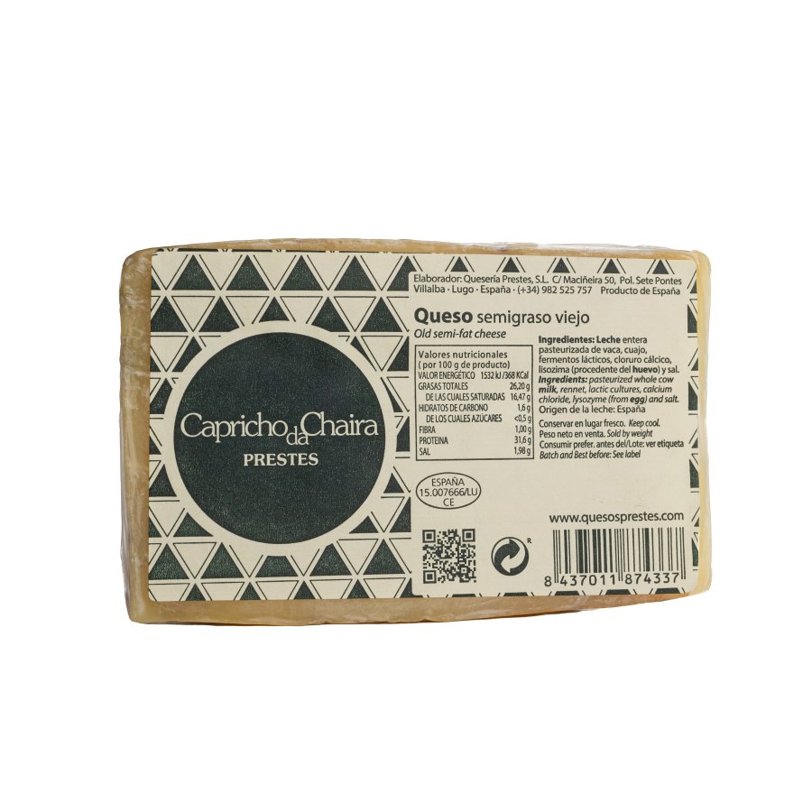 Queso semigraso viejo Capricho da Chaira PRESTES 300 g