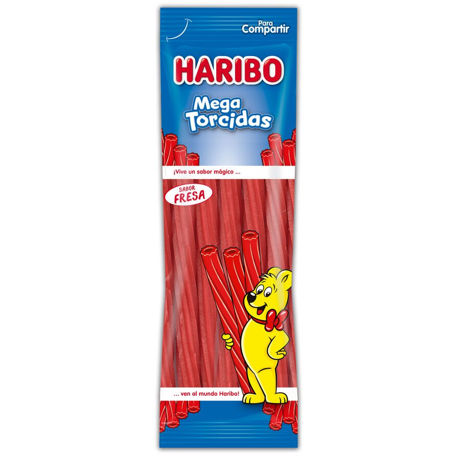 Regaliz fresa HARIBO mega torcidas 200 g