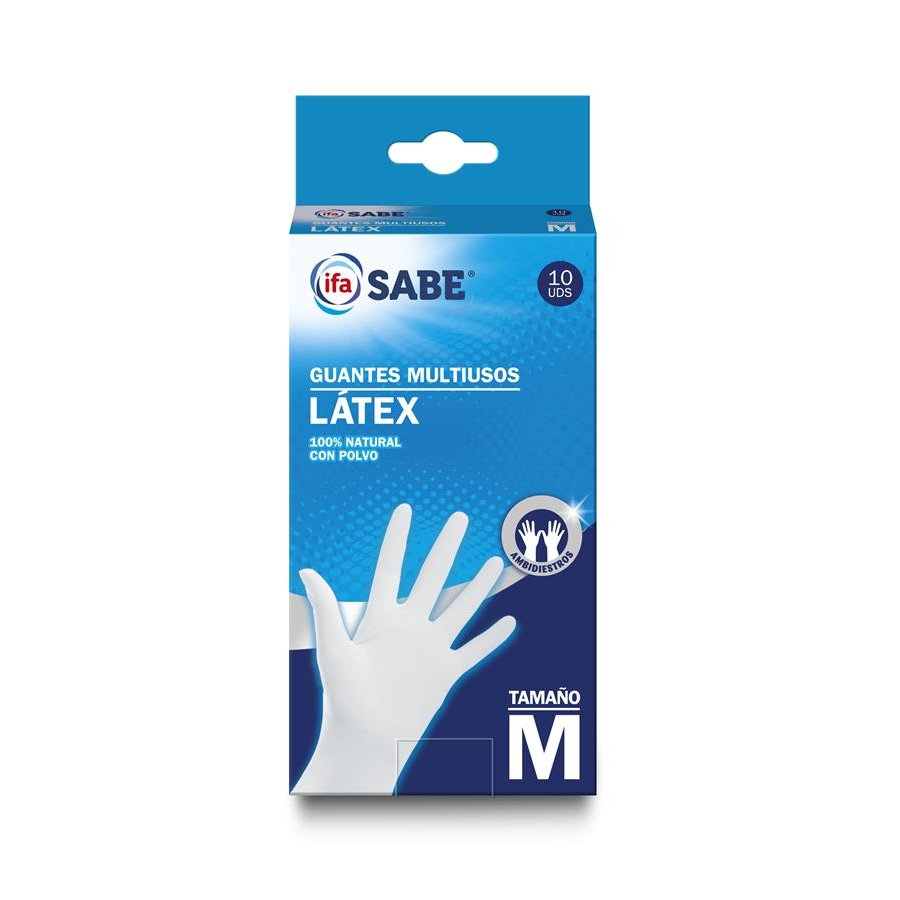 Guantes multiusos látex talla mediana IFA SABE 10 unidades