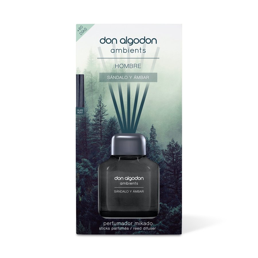 Ambientador varitas DON ALGODÓN sándalo y ámbar 65 ml