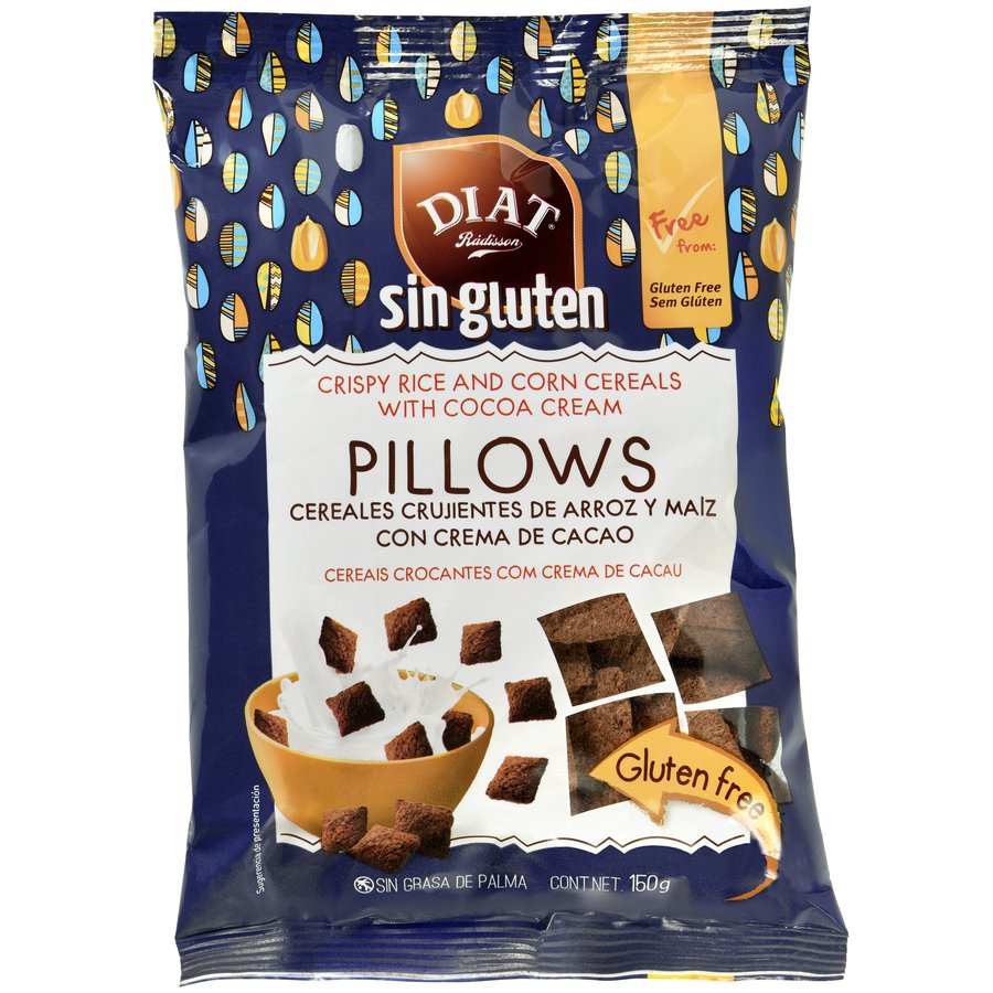 Cereales Pillows cacao DIAT RADISSON sin gluten 150 g