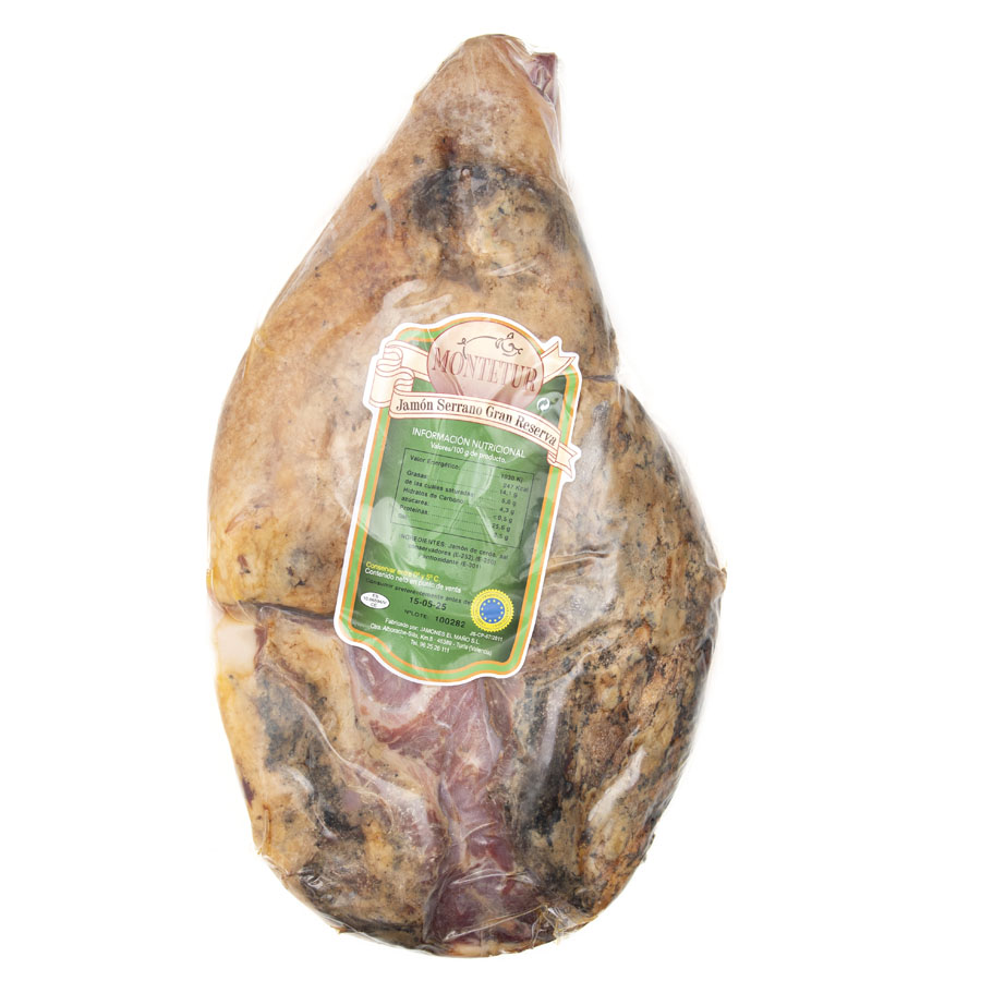 Jamón serrano MONTETUR Gran Reserva 18 meses curación al corte kilo
