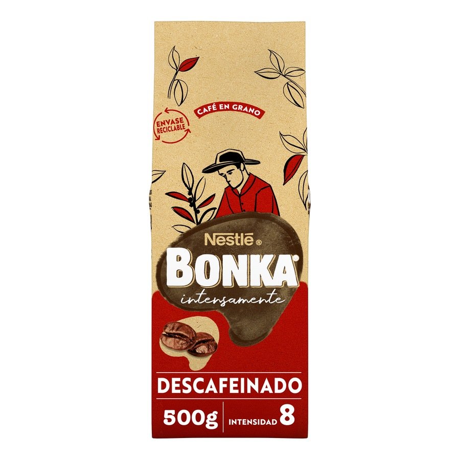 Café grano descafeinado BONKA paquete 500 g