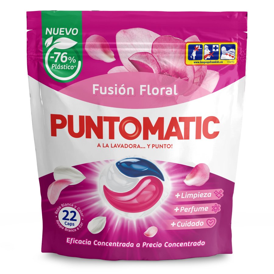 Detergente cápsulas PUNTOMATIC fusion floral 22 unidades