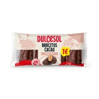 Bracitos cacao rellenos trufa DULCESOL 4 unidades 140 g