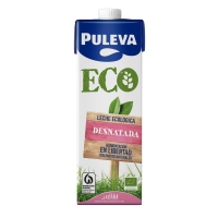 Leite desnatado PULEVA ecolóxico brik 1 l