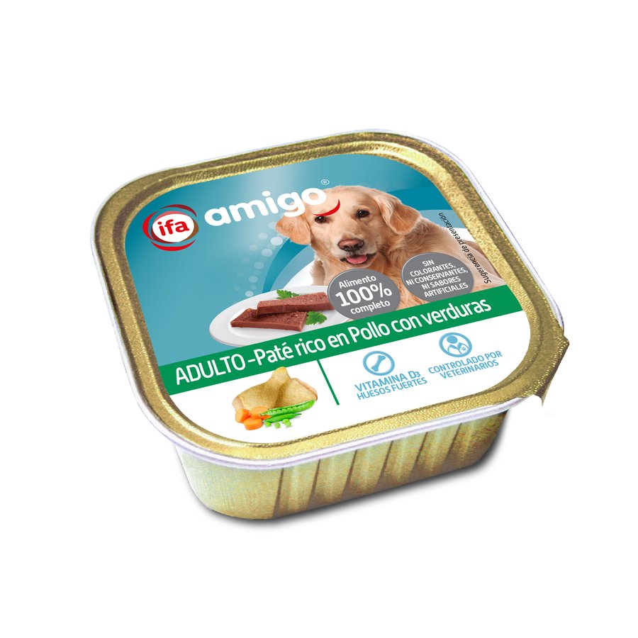 Alimento perro adulto paté pollo con verdura IFA AMIGO 300 g