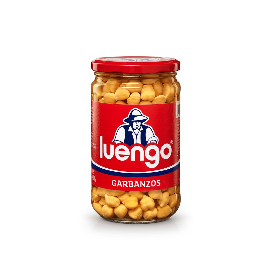 Garbanzos cocidos LUENGO frasco 400 g pne.
