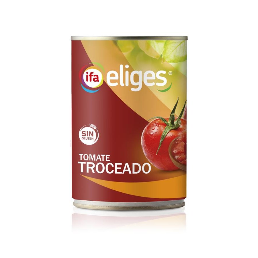 Tomate natural troceado IFA ELIGES lata 390 g pn.