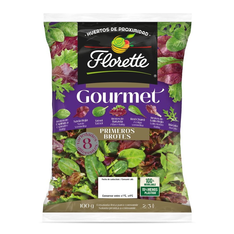 Ensalada gourmet primeros brotes FLORETTE bolsa 100 g