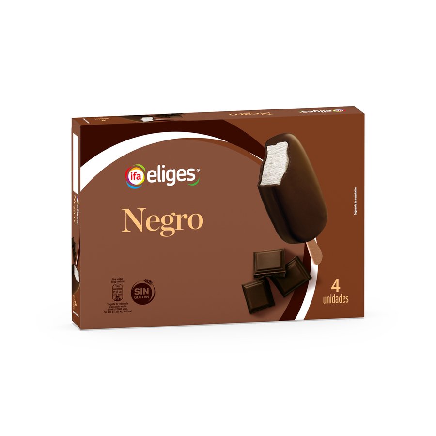 Helado bombón chocolate negro IFA ELIGES sin gluten 4x88 g