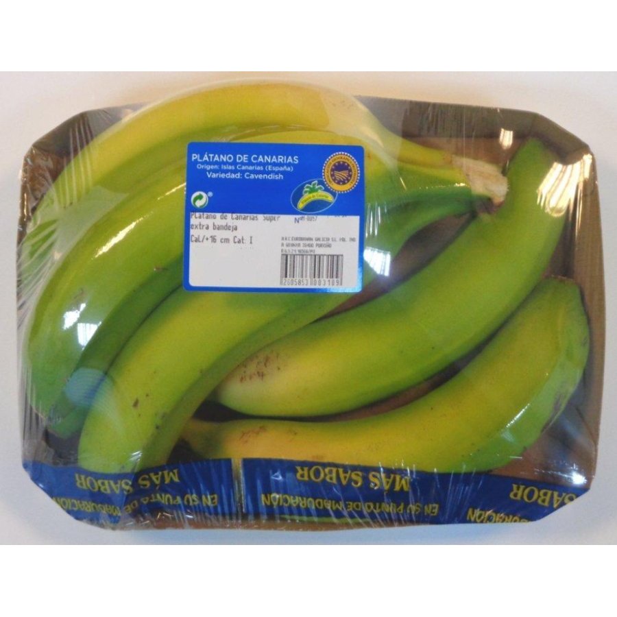 Plátano Canarias superior extra color 3/4 (mínimo 18 cm) bandeja kilo