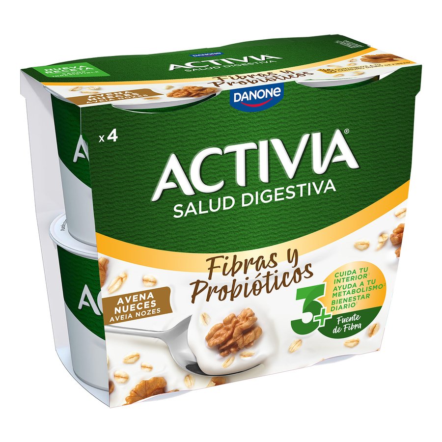 Bífidus ACTIVIA DANONE avena nueces pack 4x115 g