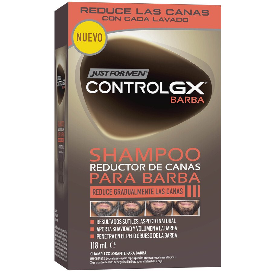 Champú reductor de canas para barba JUST FOR MEN Control GX 118 ml