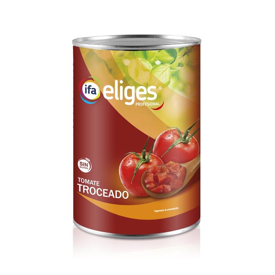 Tomate natural troceado IFA ELIGES lata 4 kg pn.