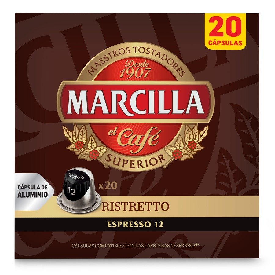 Café cápsulas MARCILLA Ristretto 20 unidades 104 g