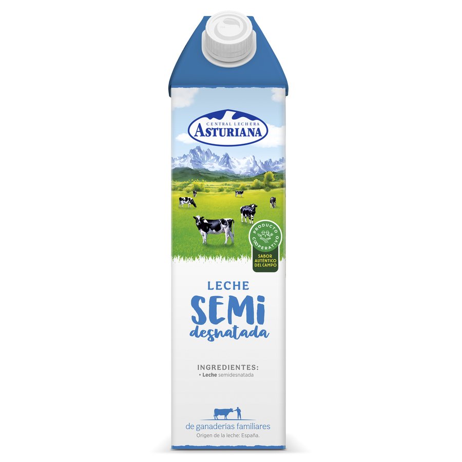 Imagen de Leche semidesnatada C.L.ASTURIANA brik 1 l