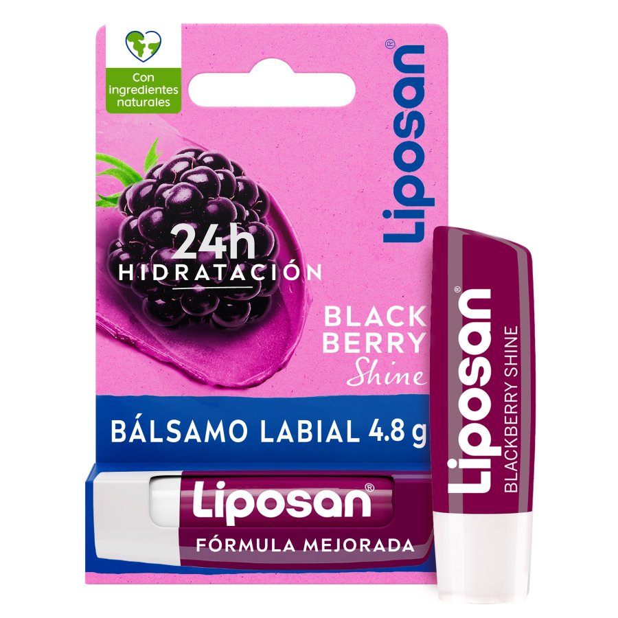 Bálsamo labial LIPOSAN Blackberry Shine barra 4,8 g