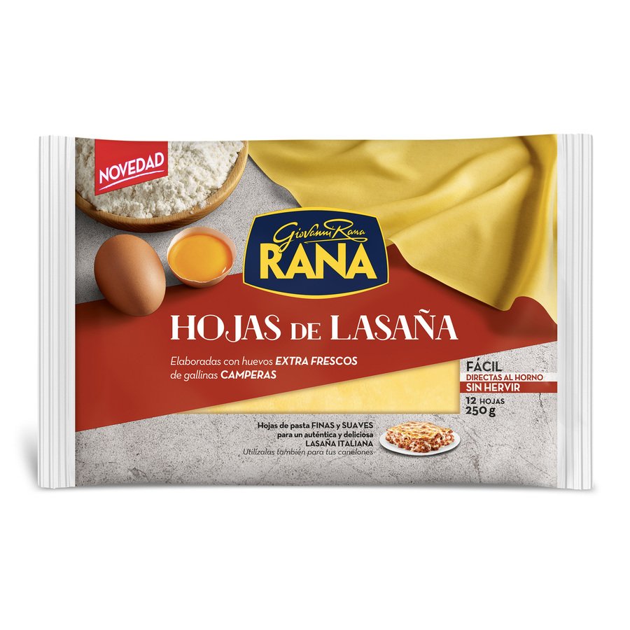 Hojas de lasaña RANA 12 unidades 250 g