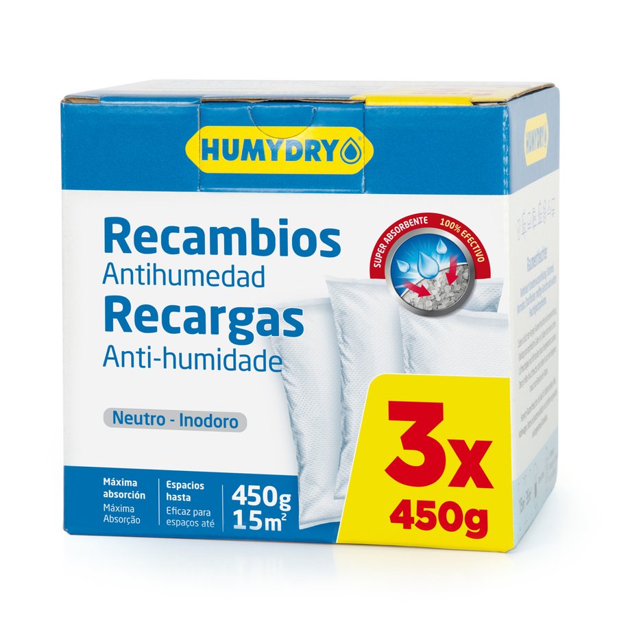 Antihumedad HUMYDRY recambios 3X450 g