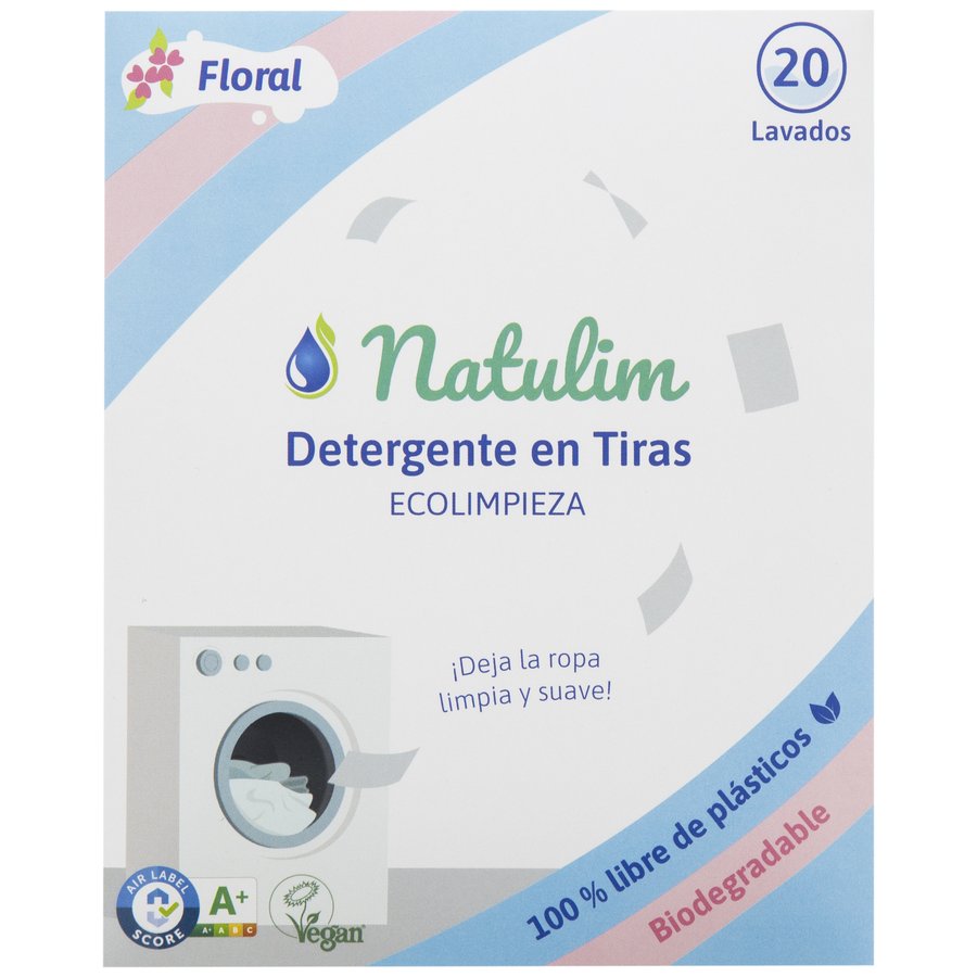 Detergente en tiras NATULIM Floral 20 unidades