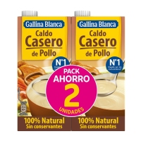Caldo caseiro 100% natural GALLINA BLANCA polo lote 2x1 l