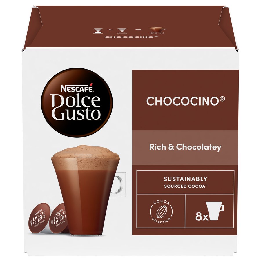 Café cápsulas Nescafé DOLCE GUSTO Chococino (8 unidades leche + 8 unidades chocolate) 256 g