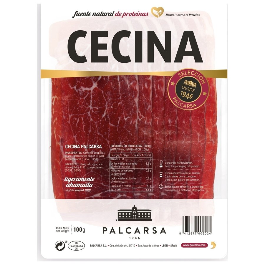Cecina de vaca PALCARSA sobre 100 g