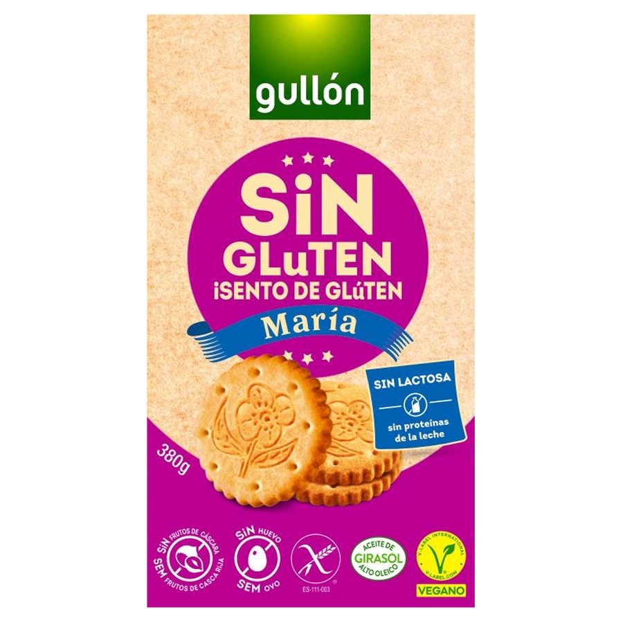 Galletas maría GULLON sin gluten sin lactosa caja 380 g