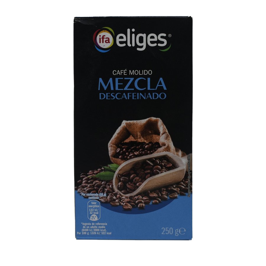 Café molido descafeinado mezcla IFA ELIGES paquete 250 g