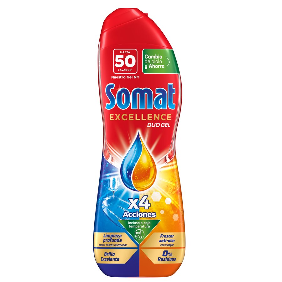 Lavavajillas máquina líquido SOMAT vinagre 50 lavados 800 ml