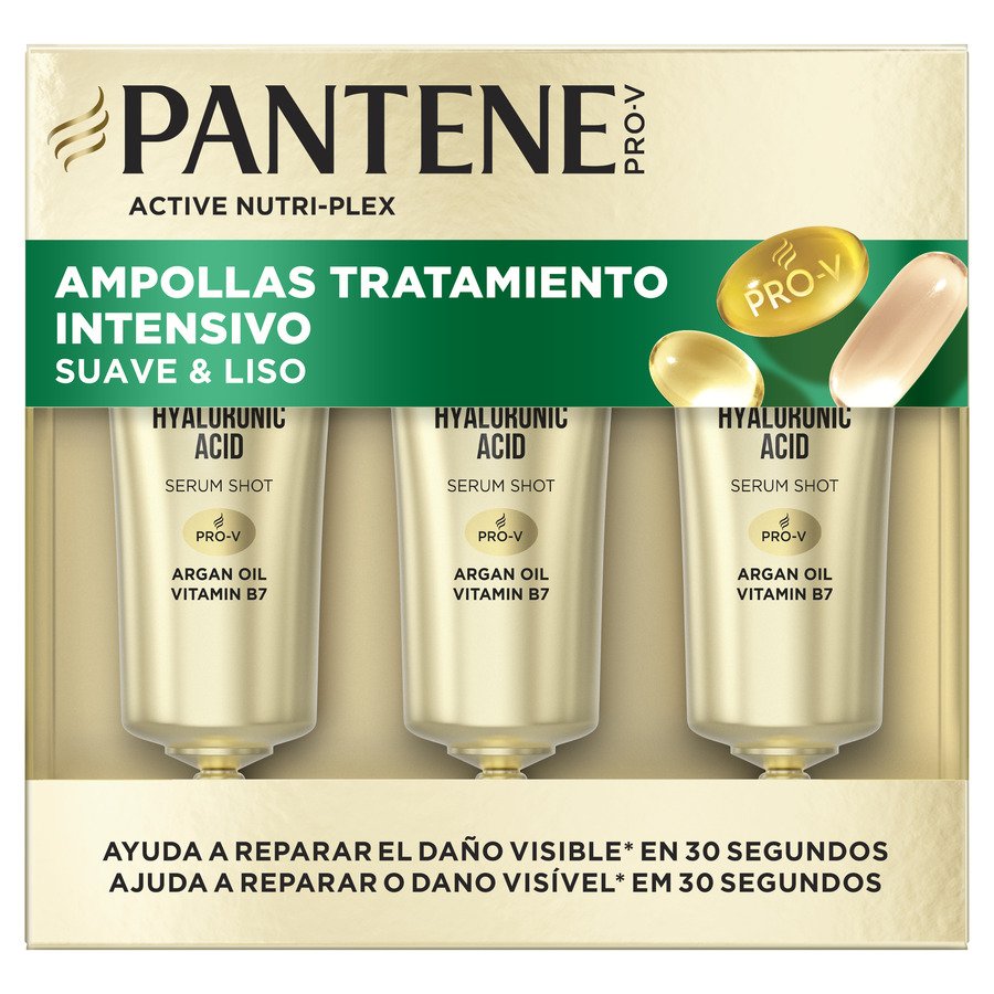Ampollas PANTENE Suave y Liso 30 segundos 3x15 ml